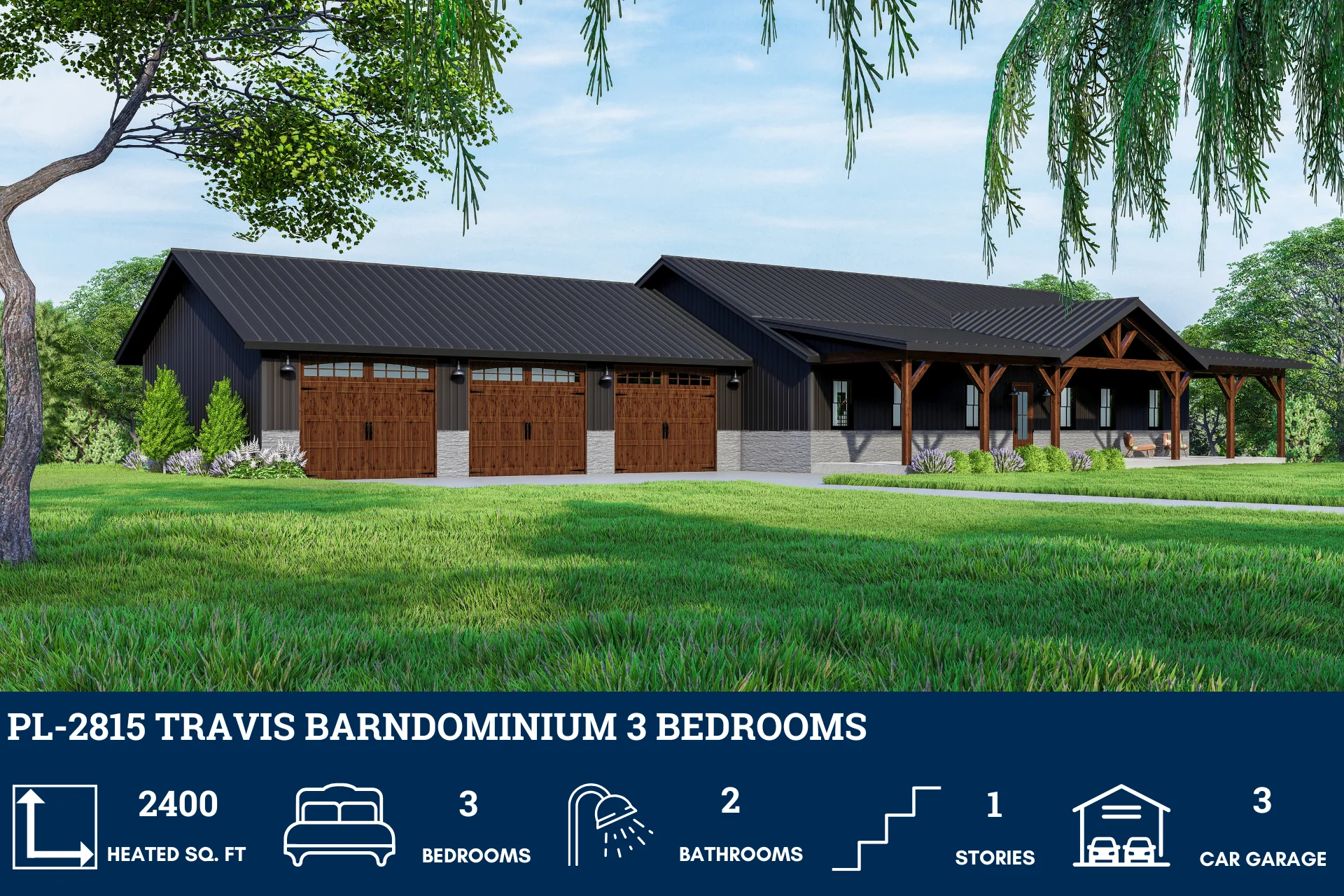 PL-2815 Travis Barndominium House Plan - Image 3