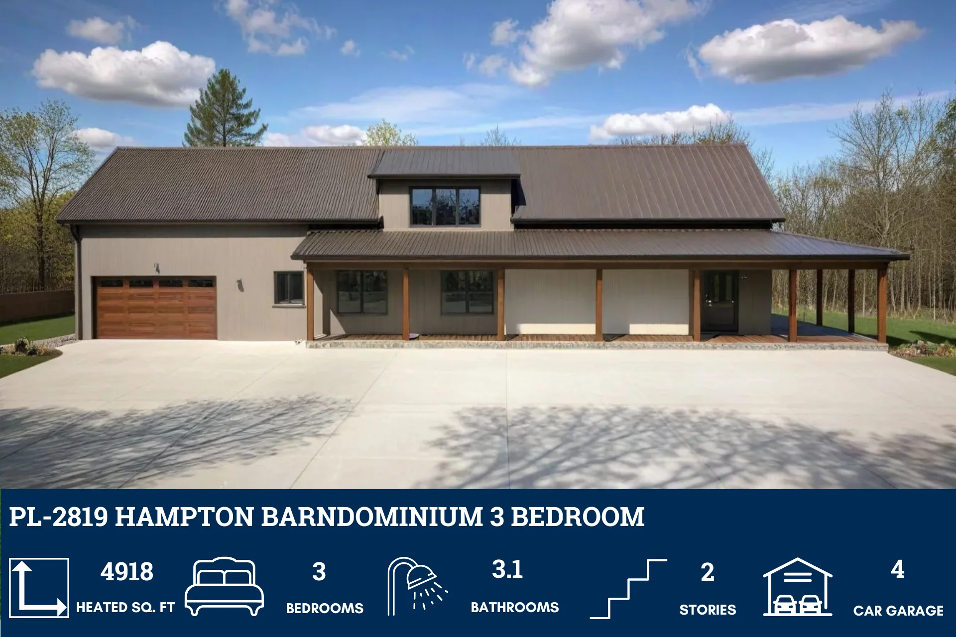 PL-2819 Hampton Barndominium House Plan - Image 3