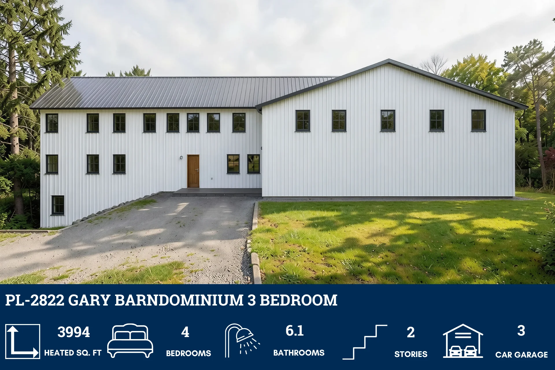 PL-2822 Gary Barndominium House Plan - Image 3