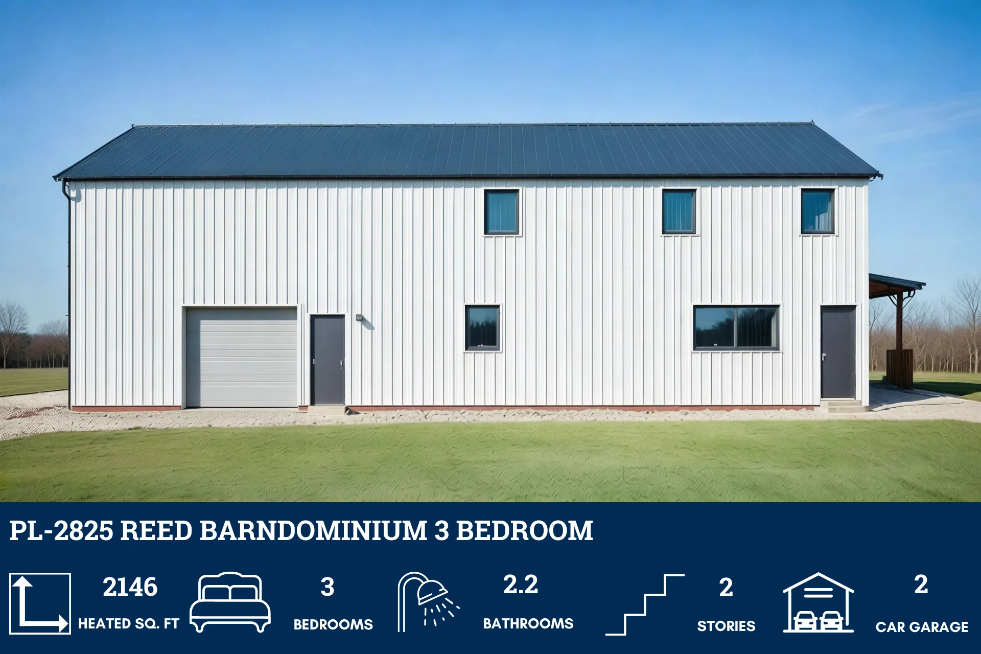 PL-2825 Reed Barndominium House Plan - Image 4