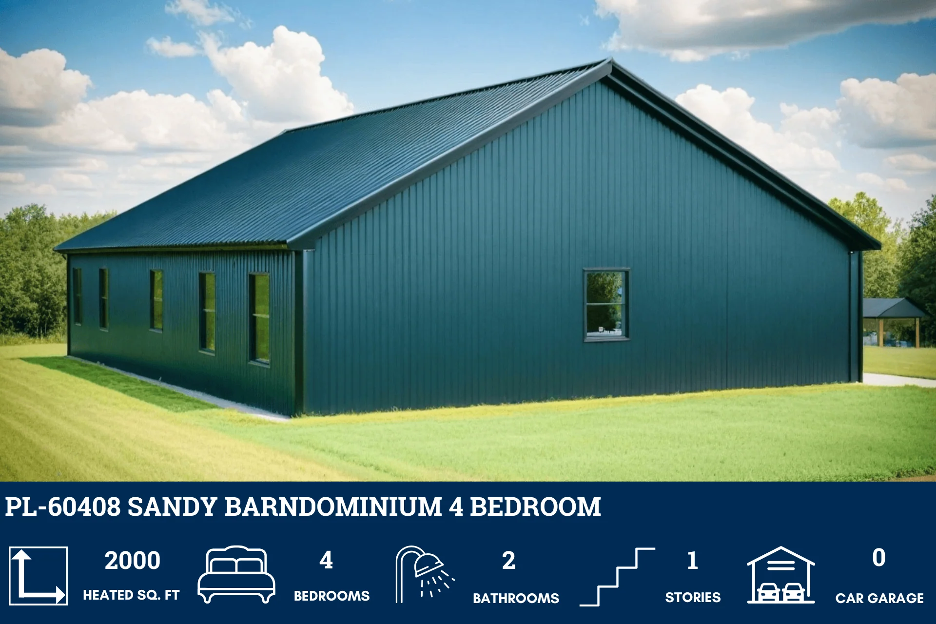 PL-60408 Sandy Barndominium House Plan - Image 3