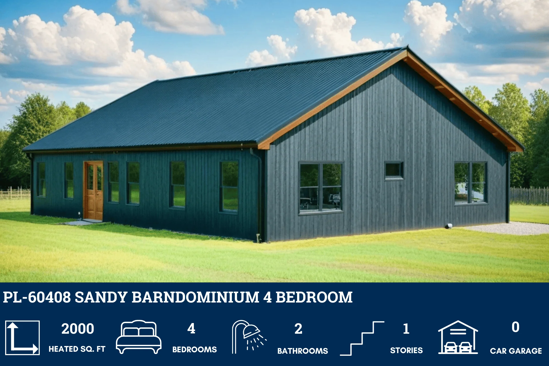 PL-60408 Sandy Barndominium House Plan - Image 4