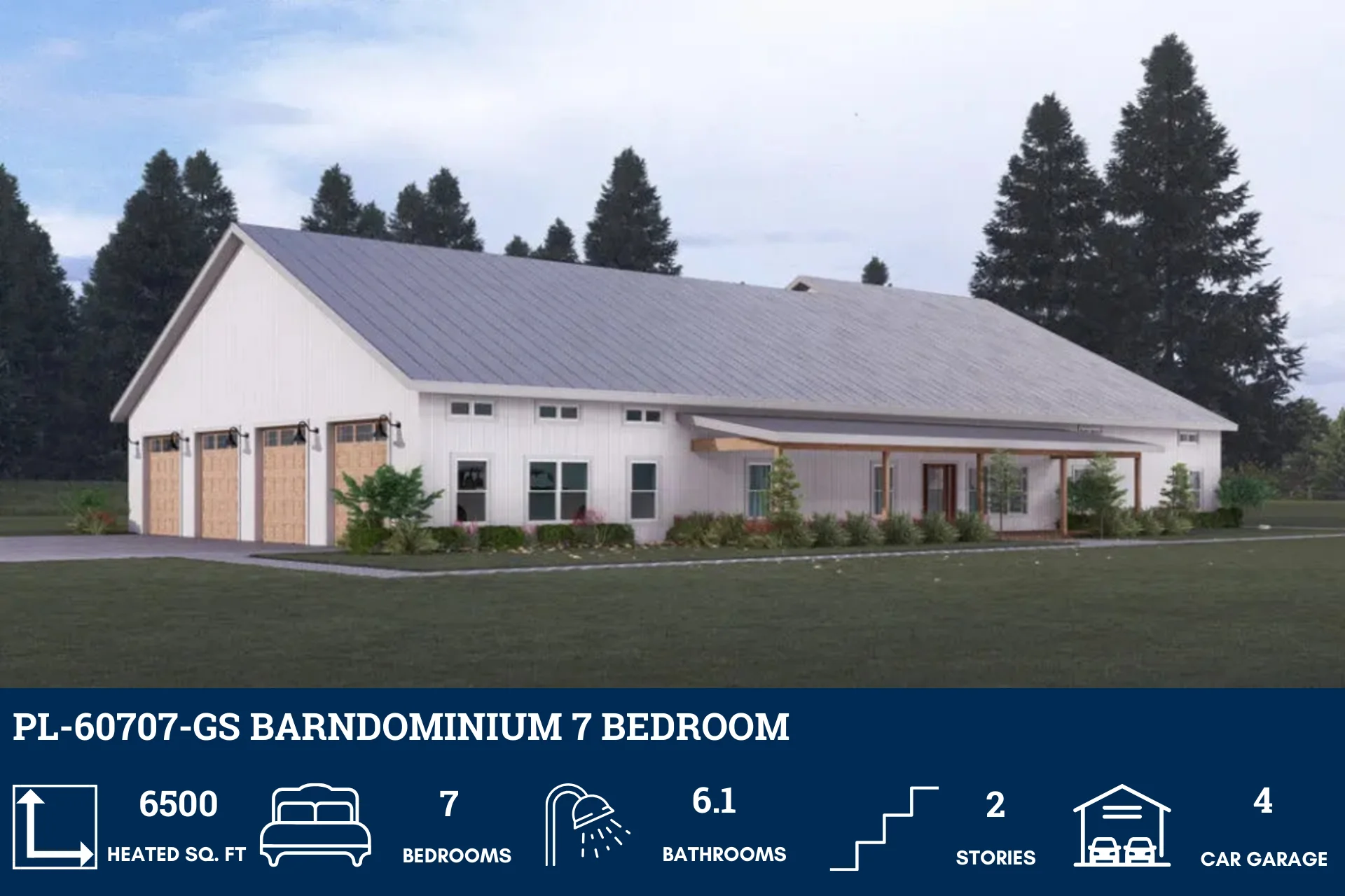 PL-60707-GS Barndominium House Plan - Image 2
