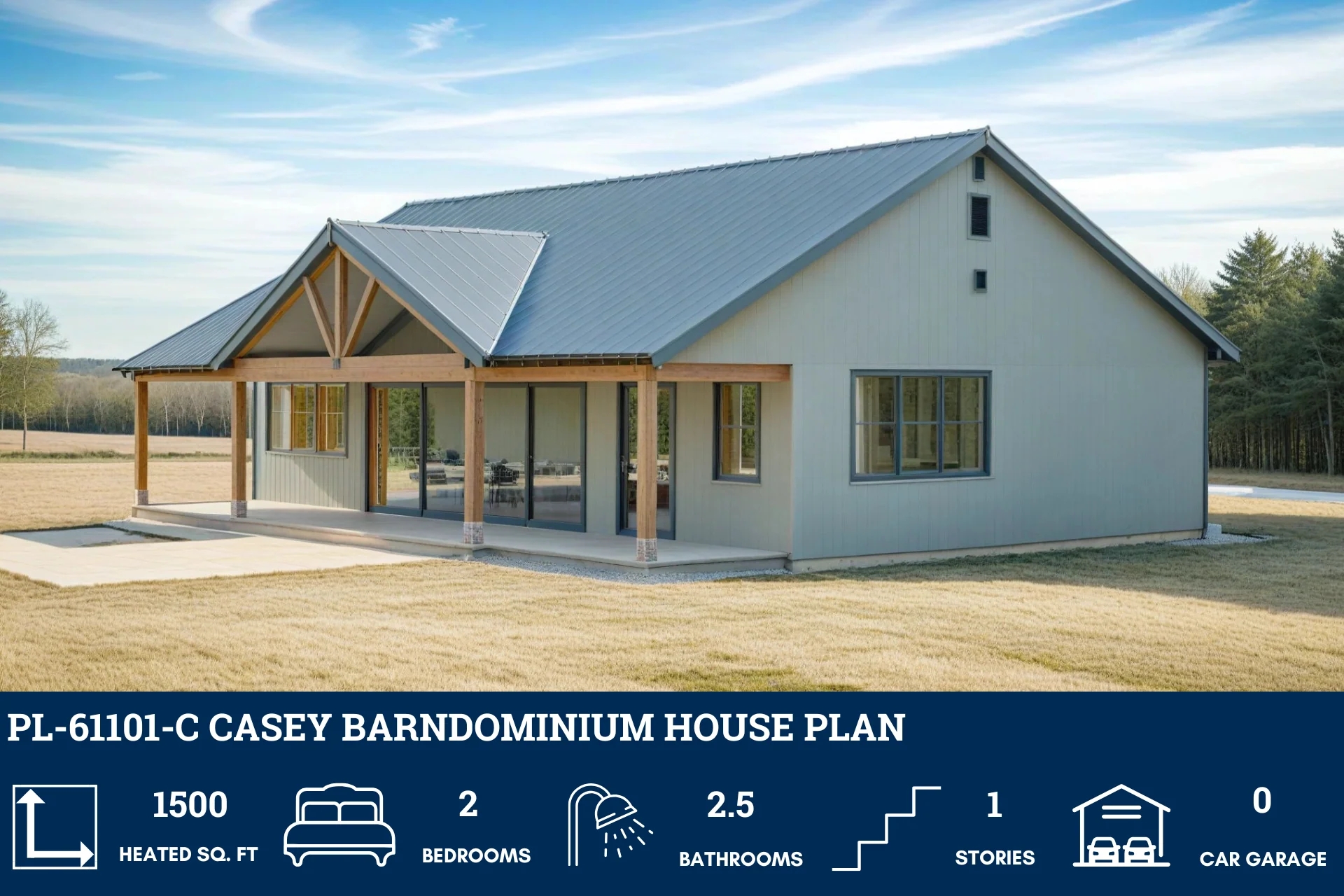 PL-61101-C Casey Barndominium House Plan - Image 6
