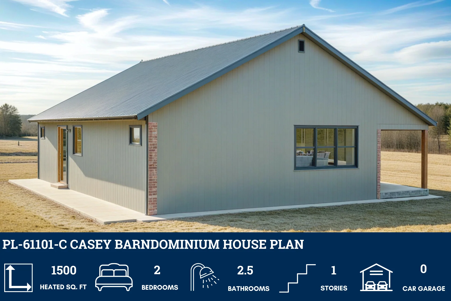 PL-61101-C Casey Barndominium House Plan - Image 8