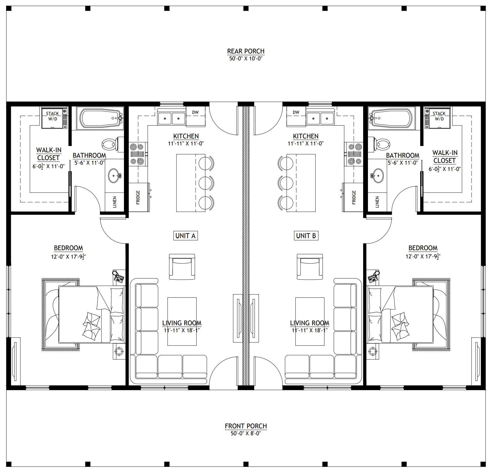 PL-61101-Duplex Barndominium House Plan - Image 8