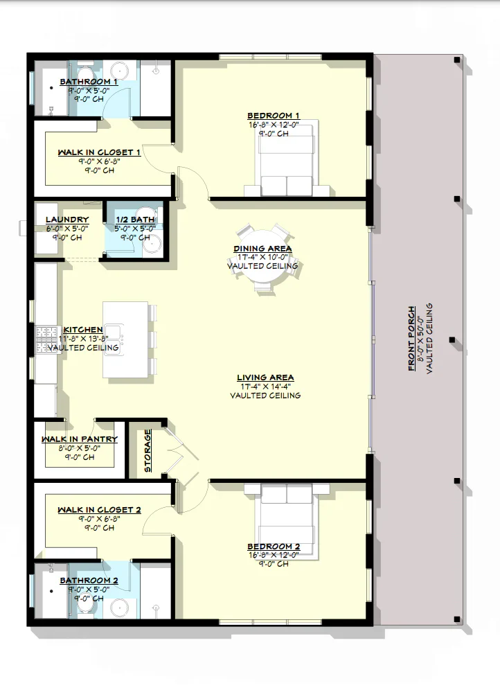 PL-61101 Lizbeth Barndominium House Plan - Image 4