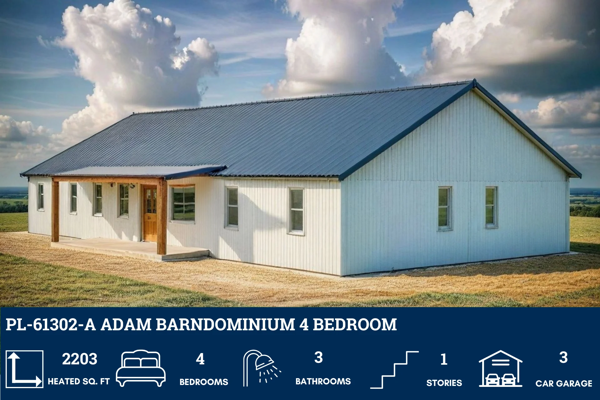 PL-61302-A Adam Barndominium House Plan - Image 5