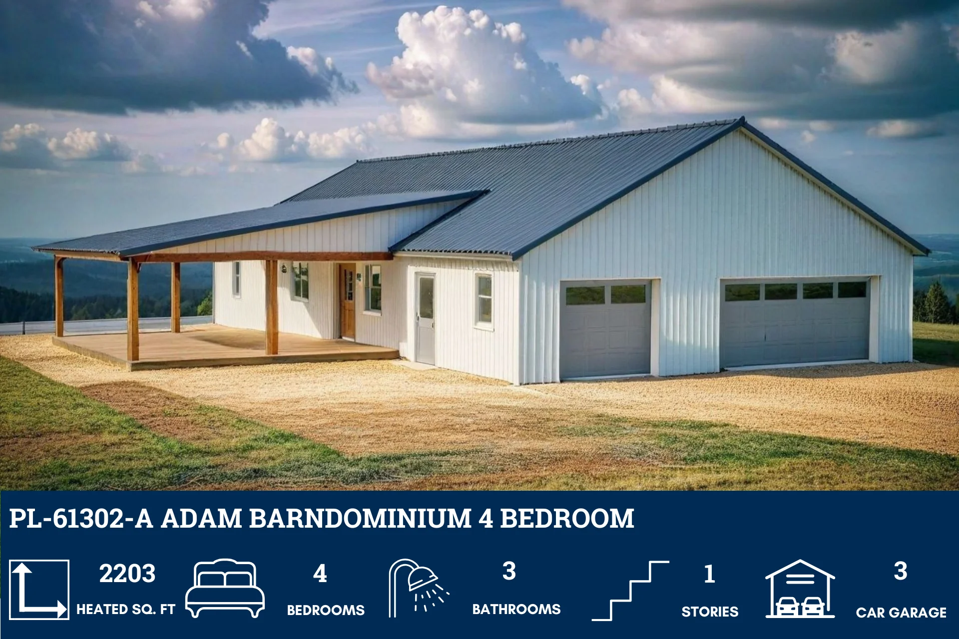 PL-61302-A Adam Barndominium House Plan - Image 6