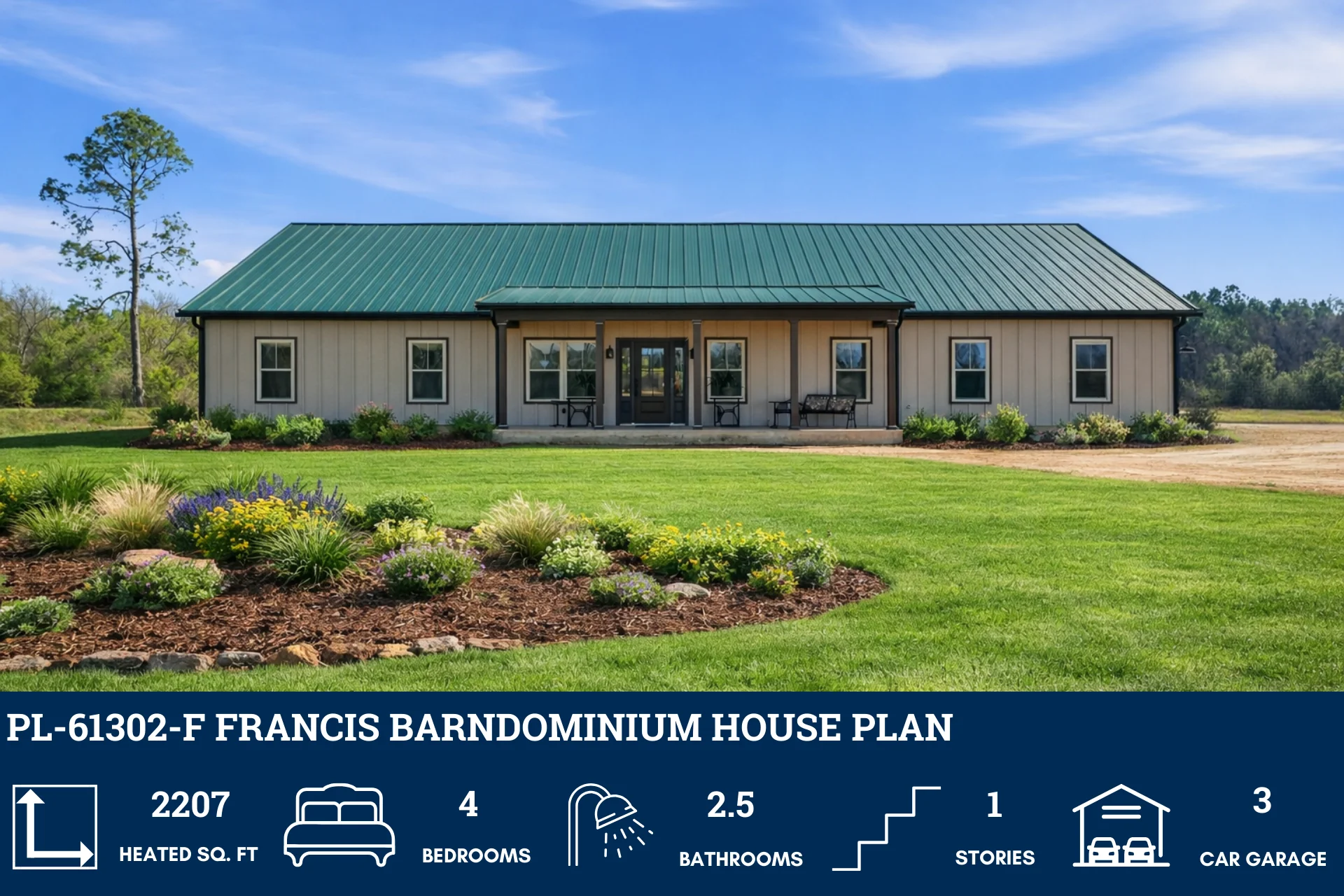 PL-61302-F Francis Barndominium House Plans - Image 2