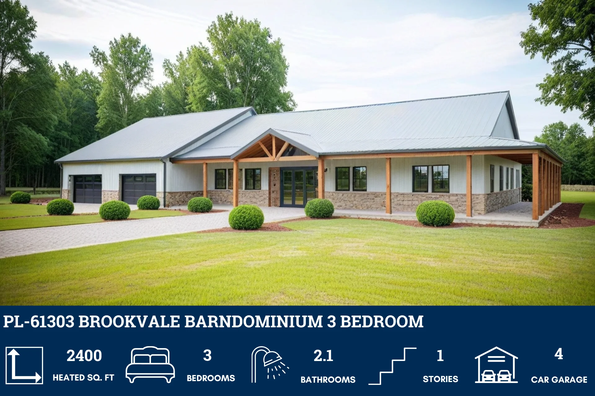 PL-61303 Brookvale Barndominium House Plan - Image 5