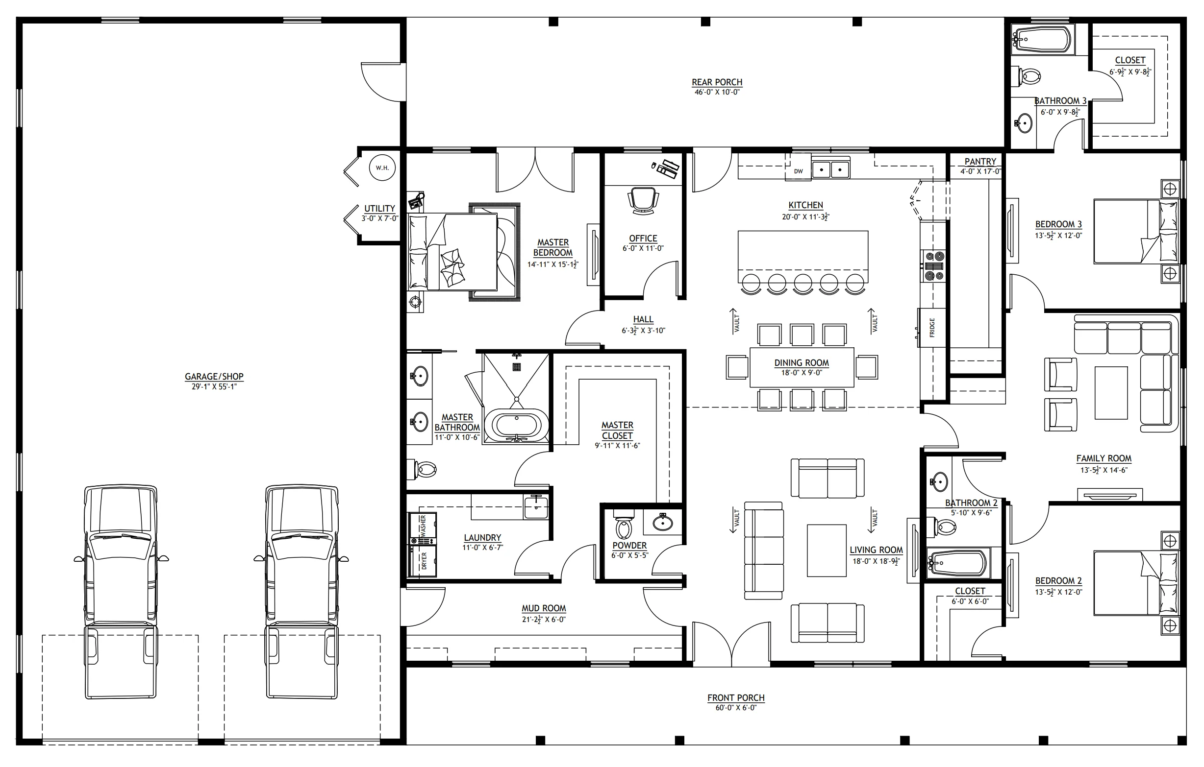 PL-61313-B Barbour Barndominium House Plan - Image 16