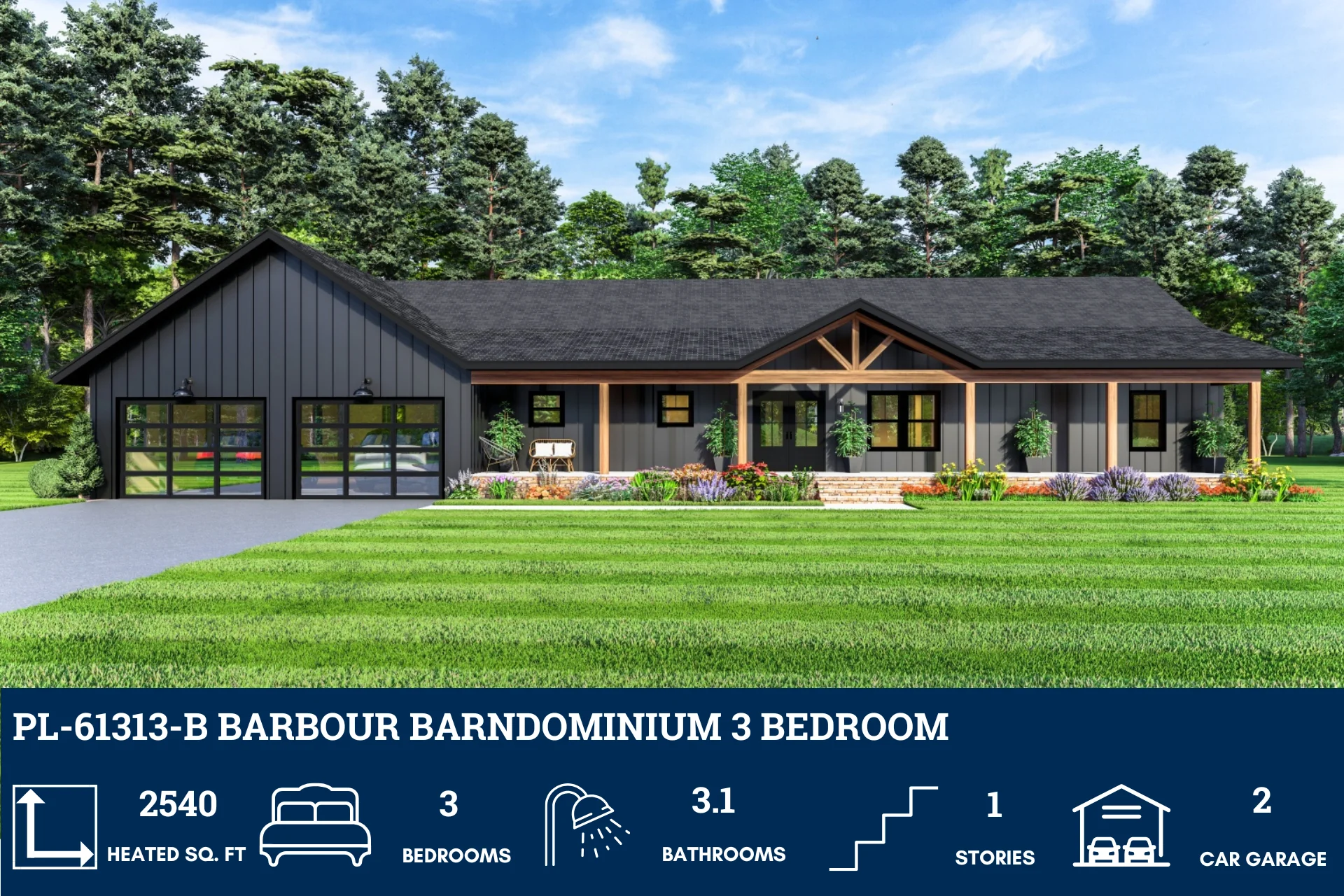 PL-61313-B Barbour Barndominium House Plan - Image 6