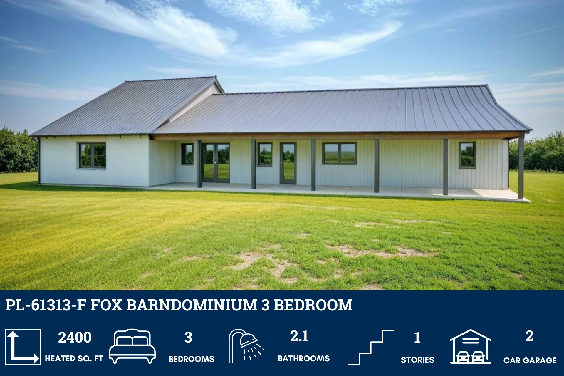 PL-61313-F Fox Barndominium House Plan - Image 3