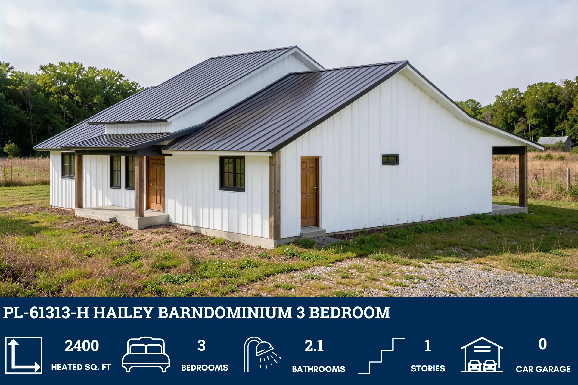 PL-61313-H Hailey Barndominium House Plan - Image 2