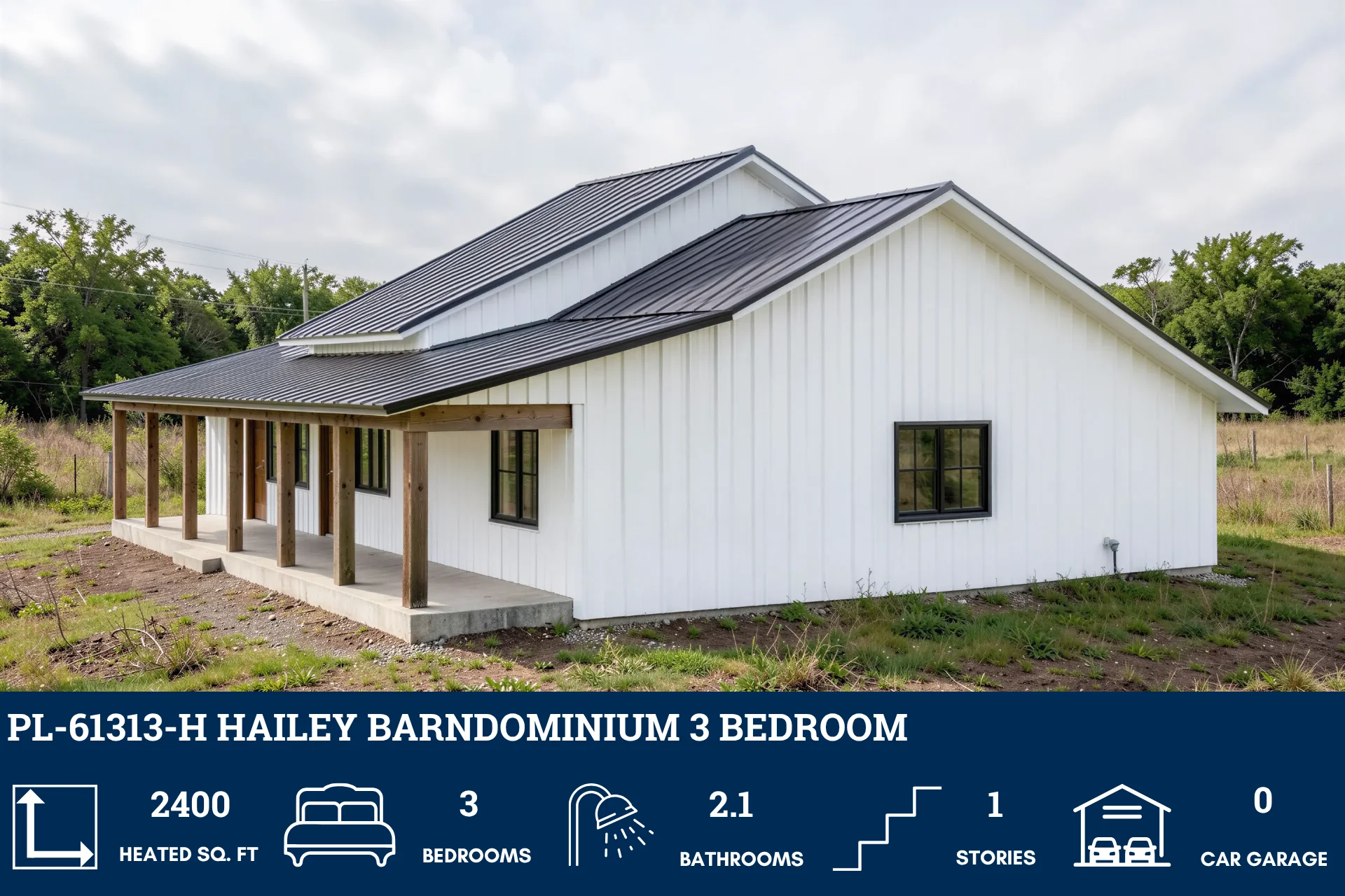 PL-61313-H Hailey Barndominium House Plan - Image 4