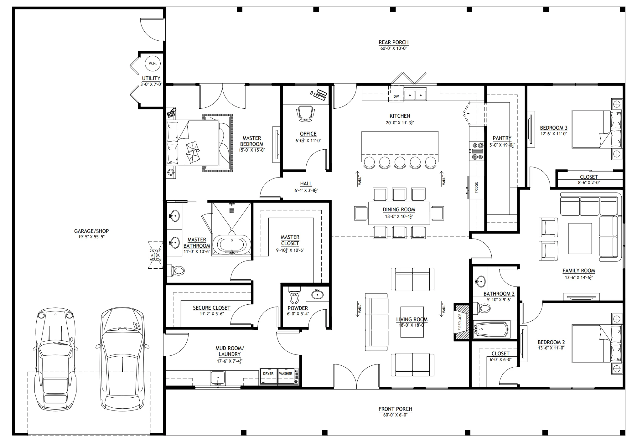 PL-61313 Pinewood Barndominium House Plan - Image 21