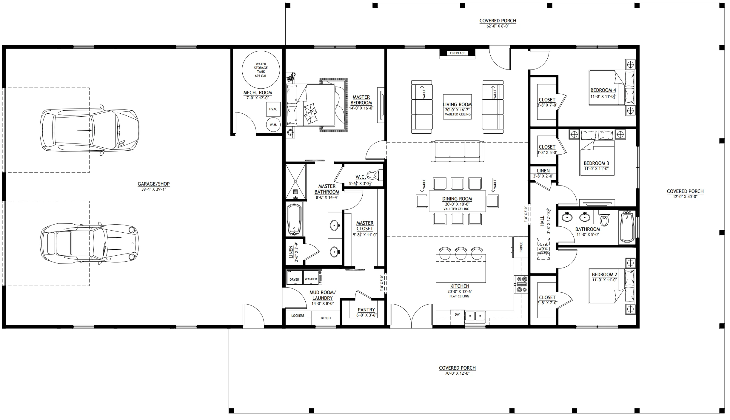 PL-61901 Athena Barndominium House Plan - Image 18