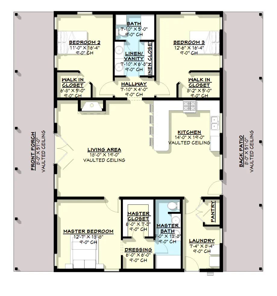 PL-62301 Luna Barndominium House Plan - Image 8
