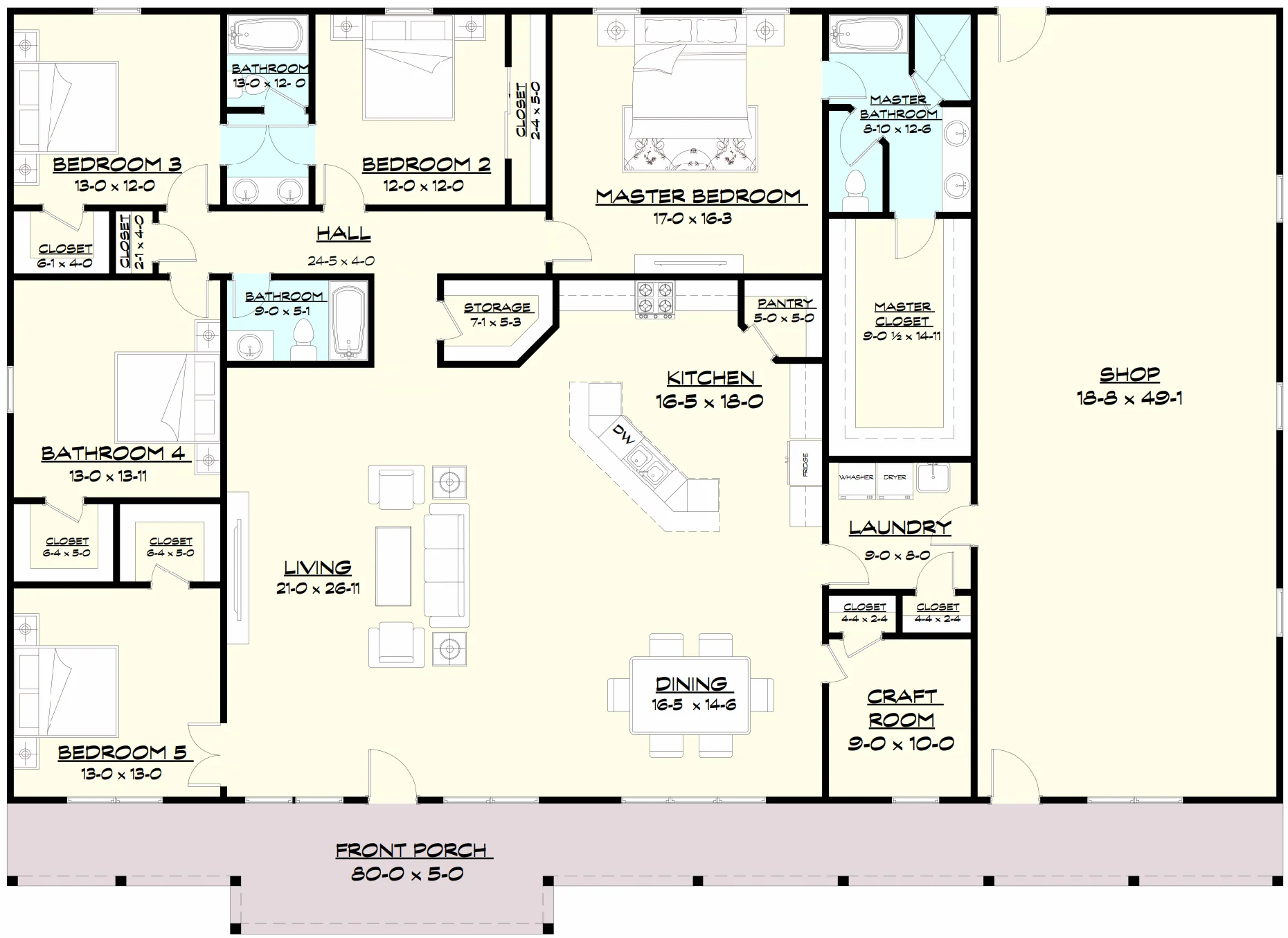 PL-62307 Sunnyside Barndominium House Plans - Image 13