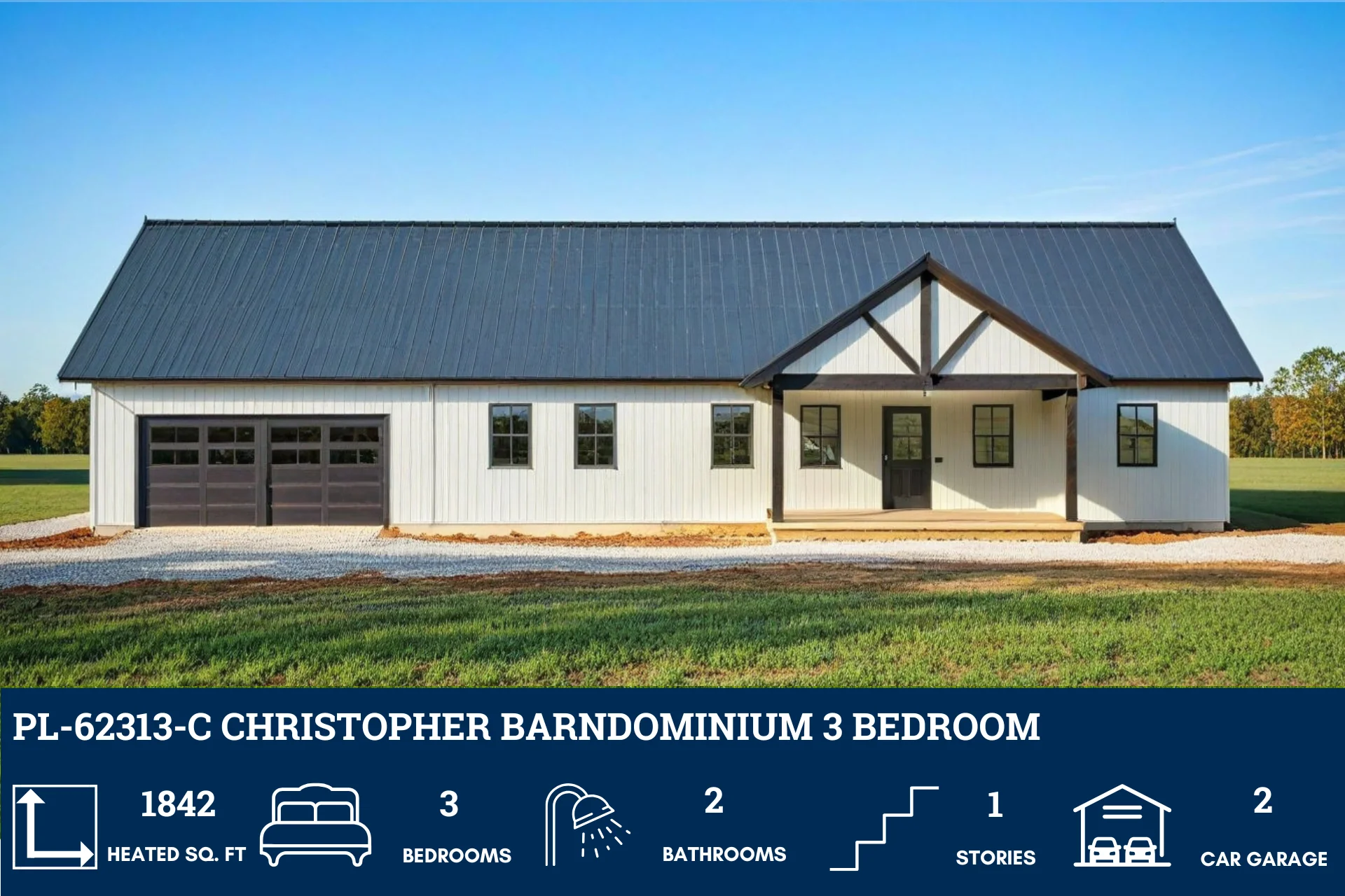 PL-62313-C Christopher Barndominium House Plan - Image 4