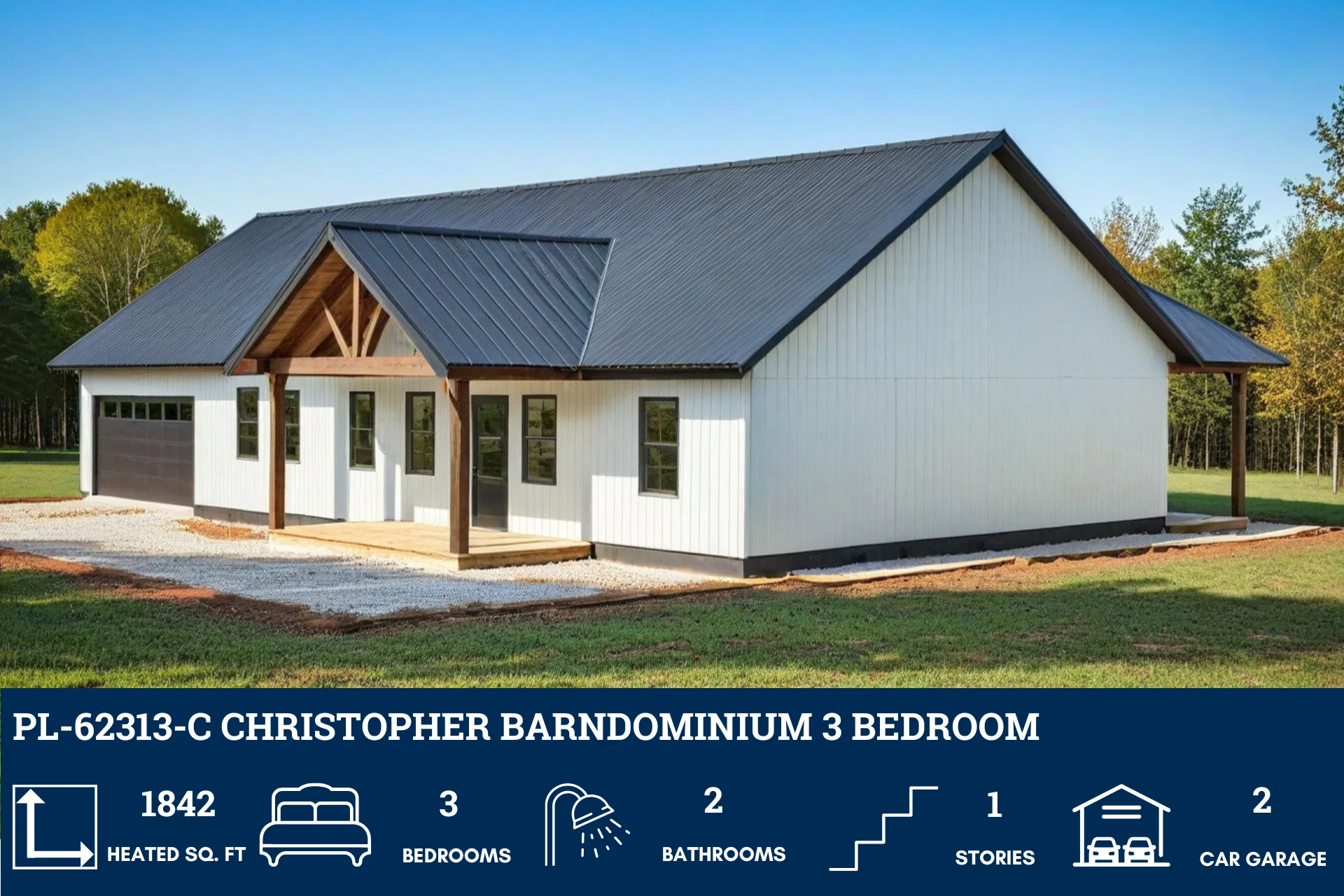 PL-62313-C Christopher Barndominium House Plan - Image 5