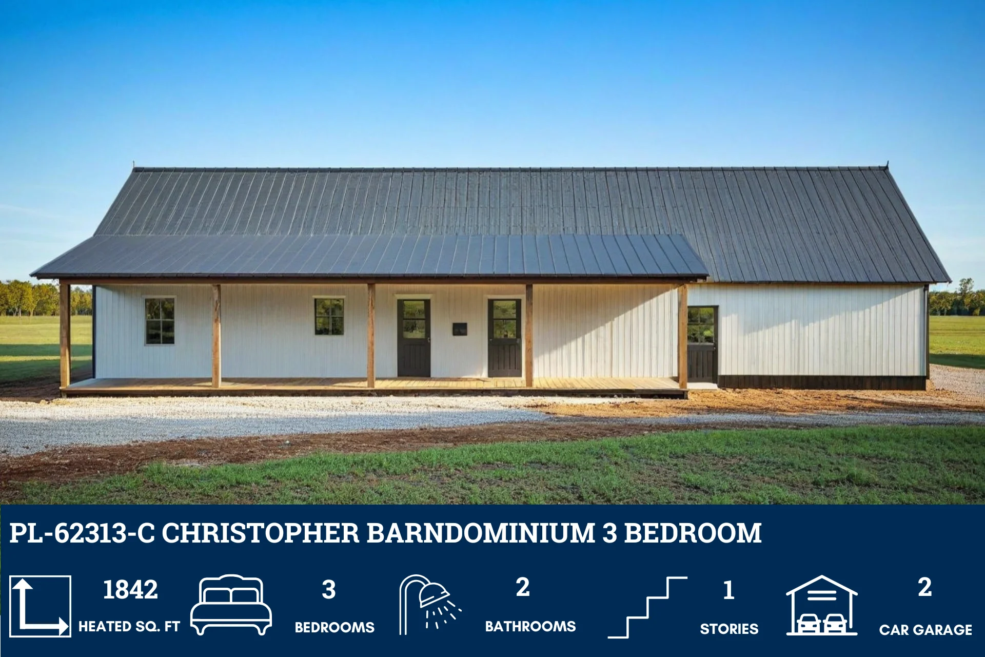 PL-62313-C Christopher Barndominium House Plan - Image 6
