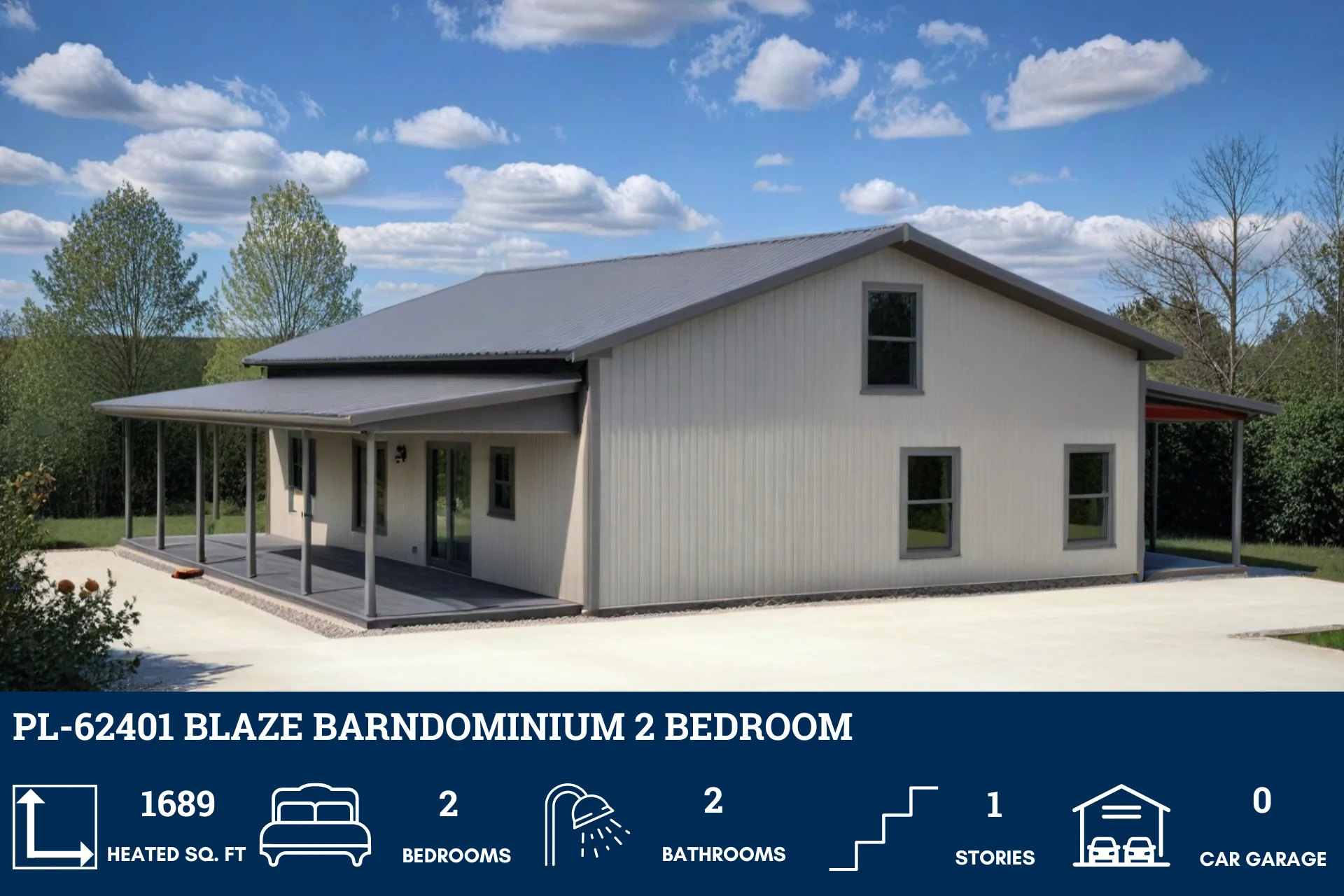 PL-62401 Blaze Barndominium House Plan - Image 3