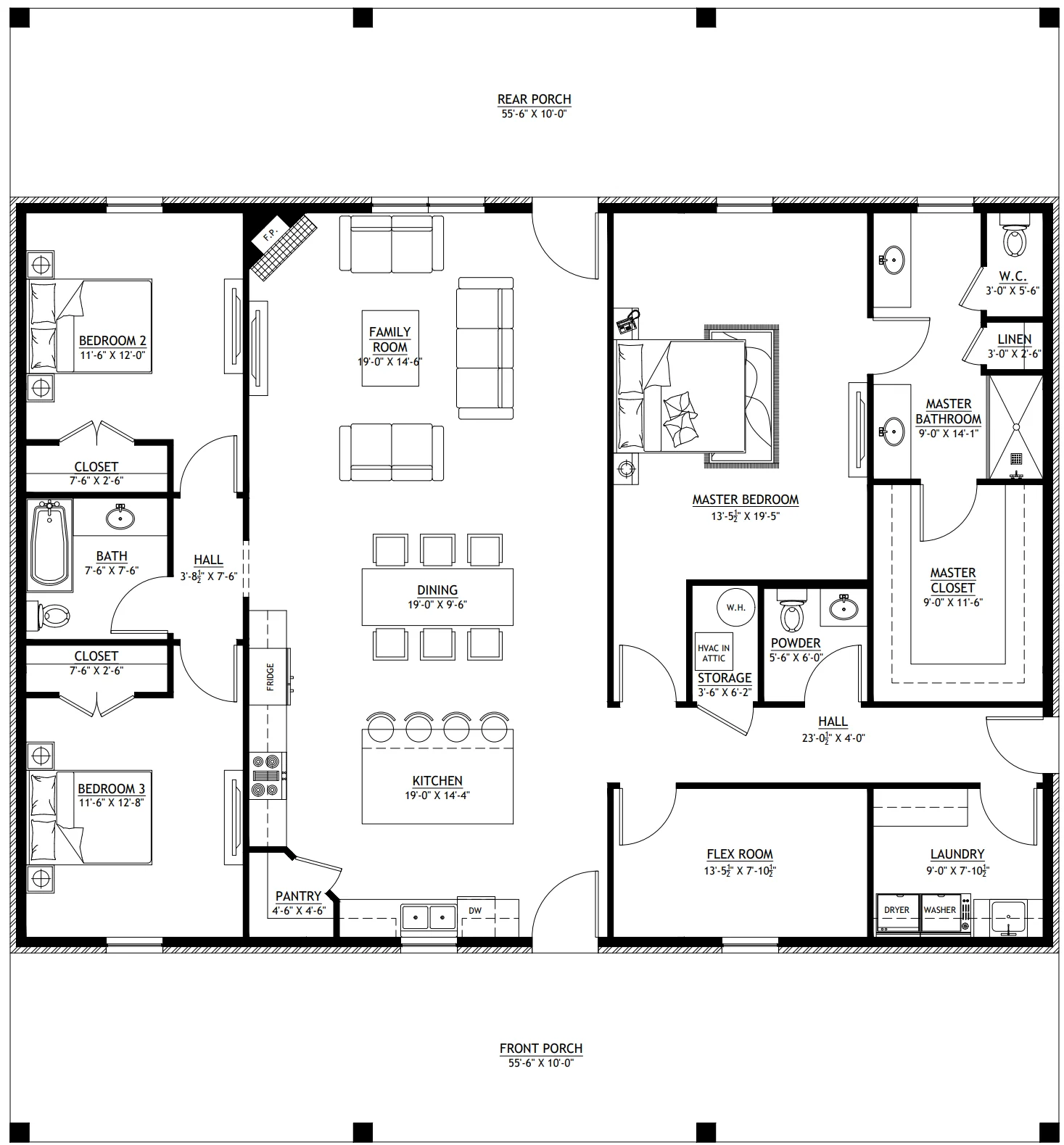 PL-62413 Theodore Barndominium House Plan - Image 9