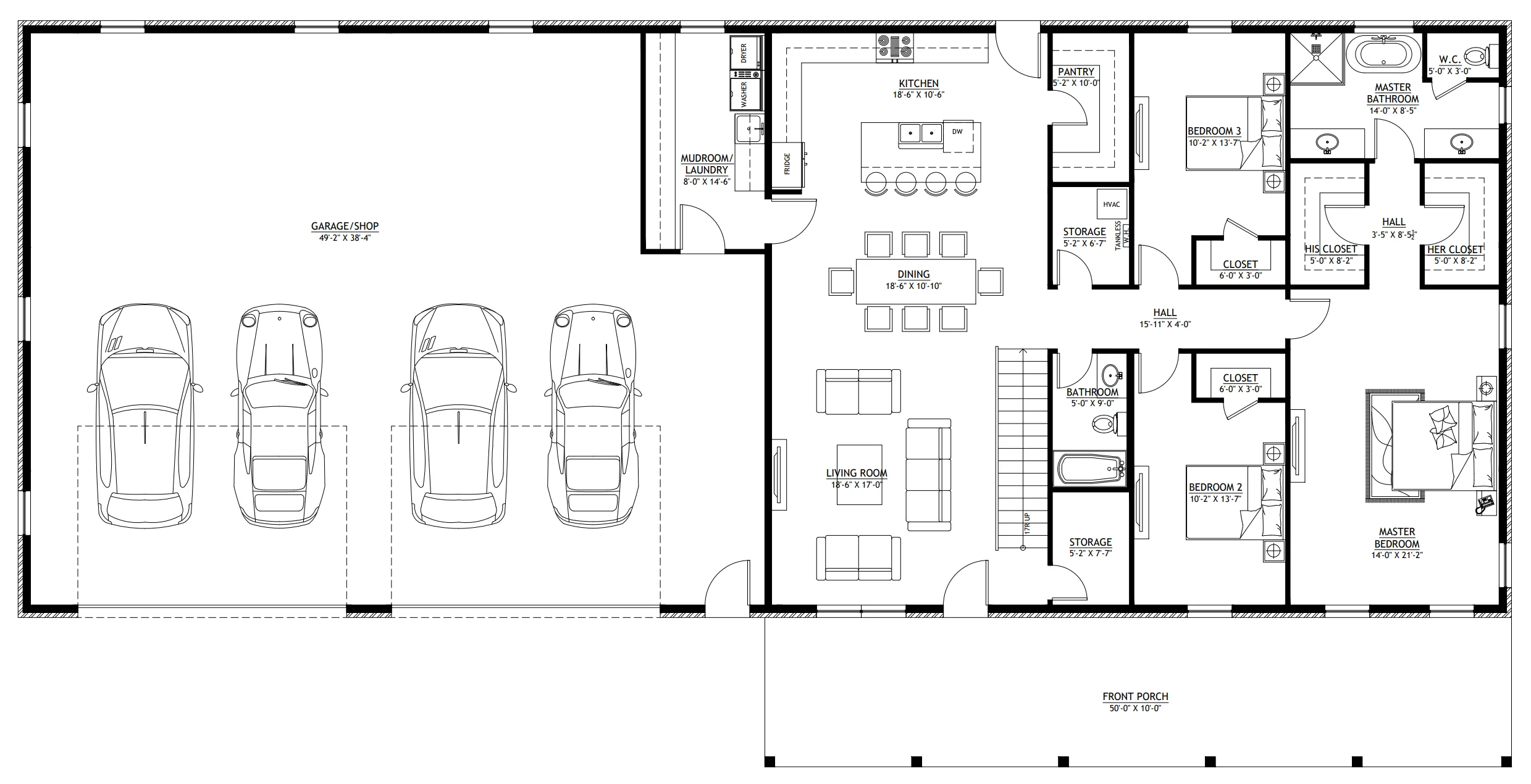 PL-62504 Cameron Barndominium House Plan - Image 11