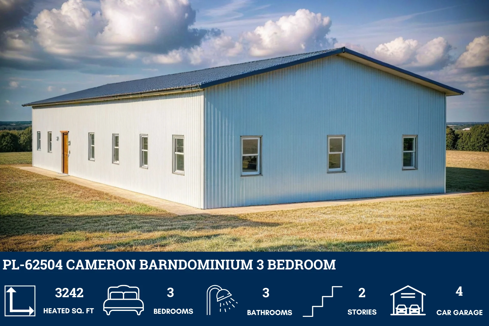 PL-62504 Cameron Barndominium House Plan - Image 3