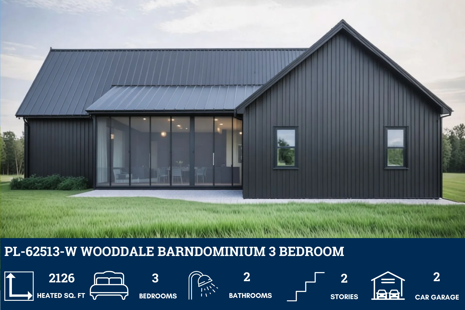 PL-62513-W Wooddale Barndominium House Plan - Image 8