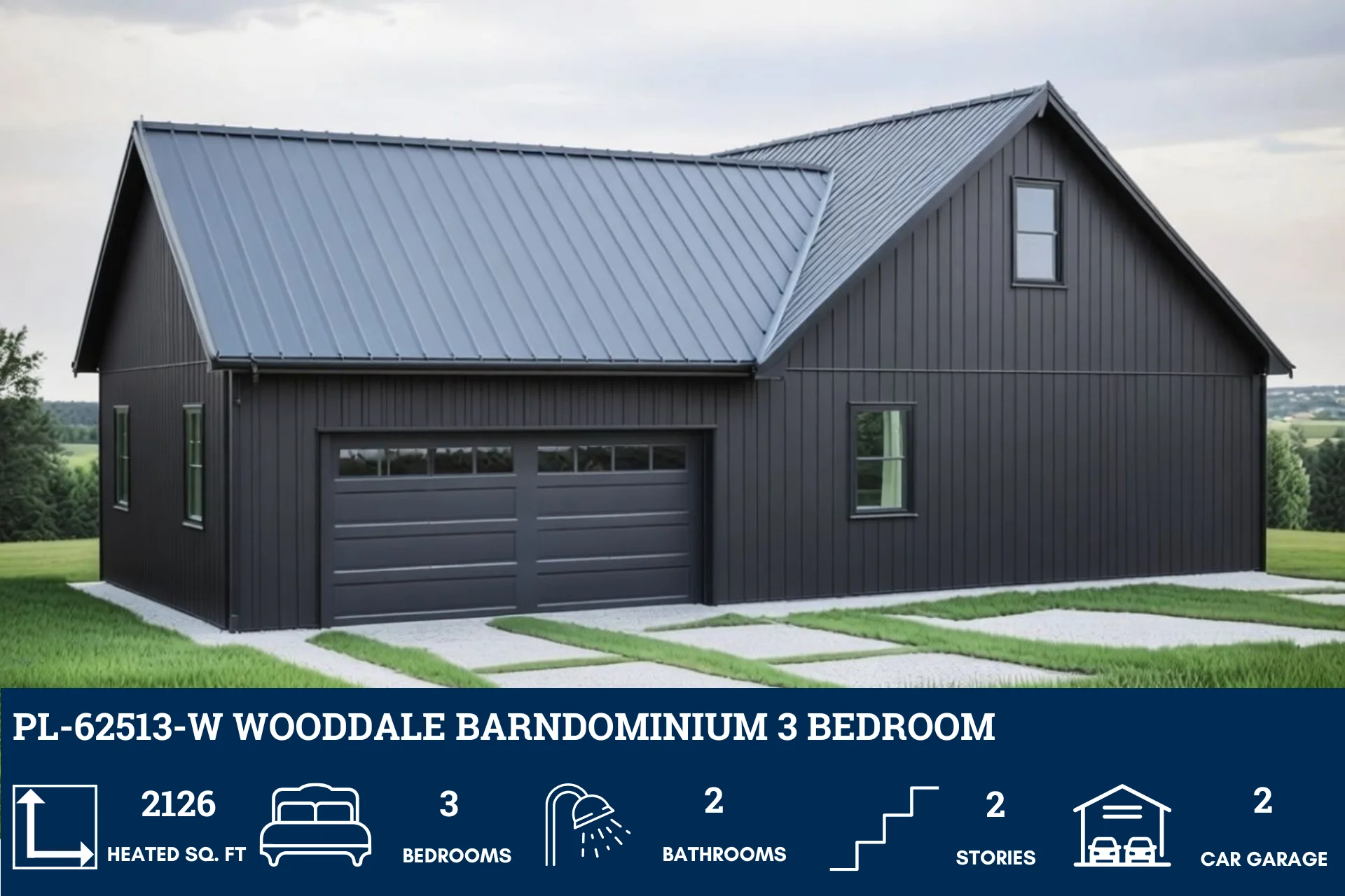 PL-62513-W Wooddale Barndominium House Plan - Image 9
