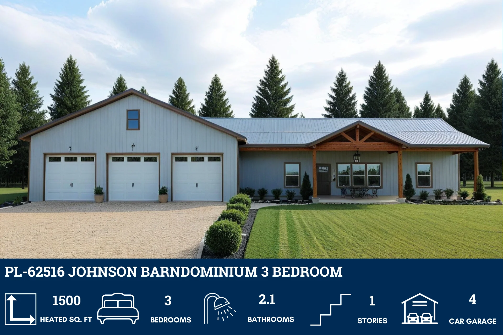 PL-62516 Johnson Barndominium House Plan - Image 13