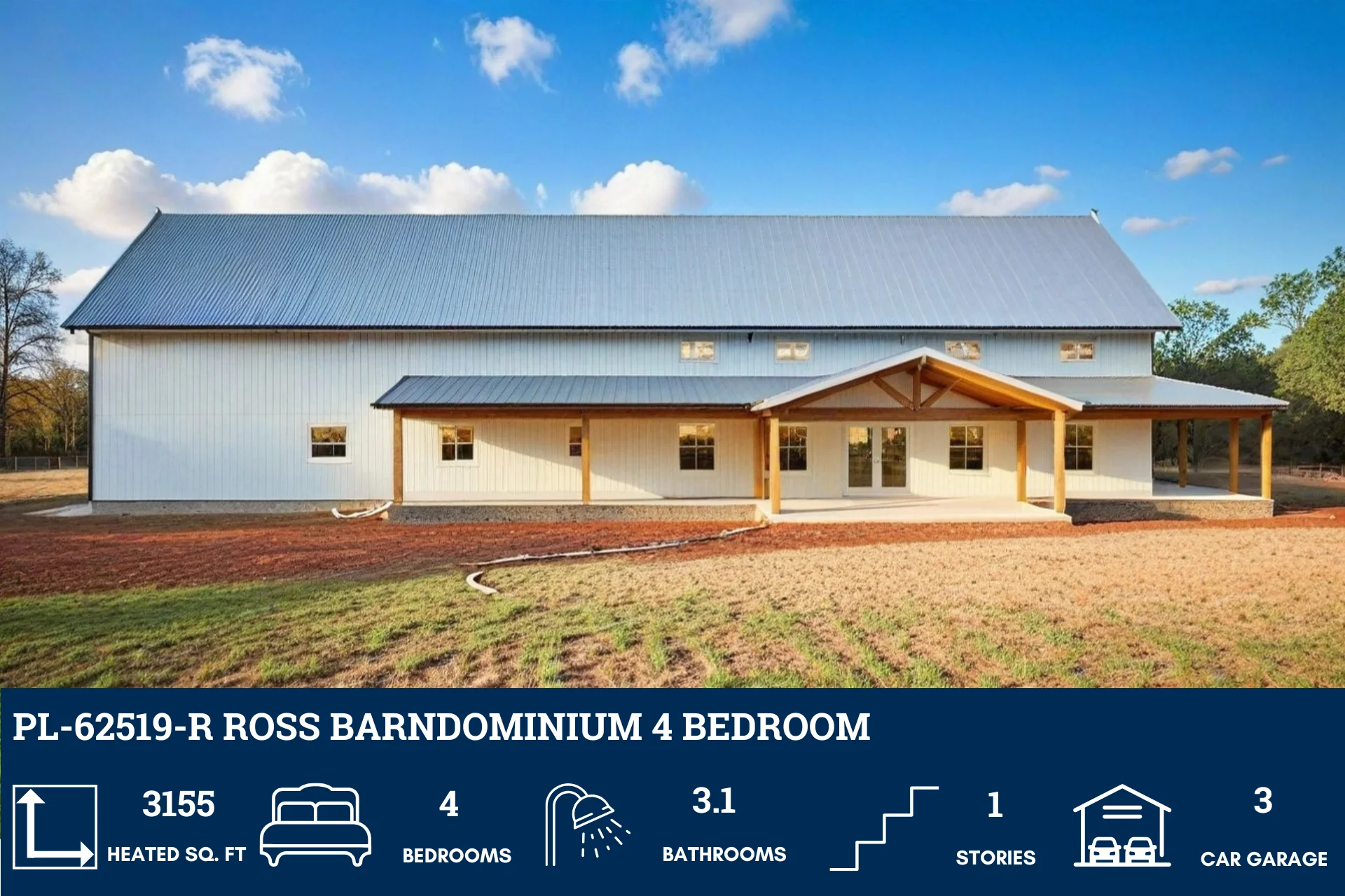 PL-62519-R Ross Barndominium House Plan - Image 2