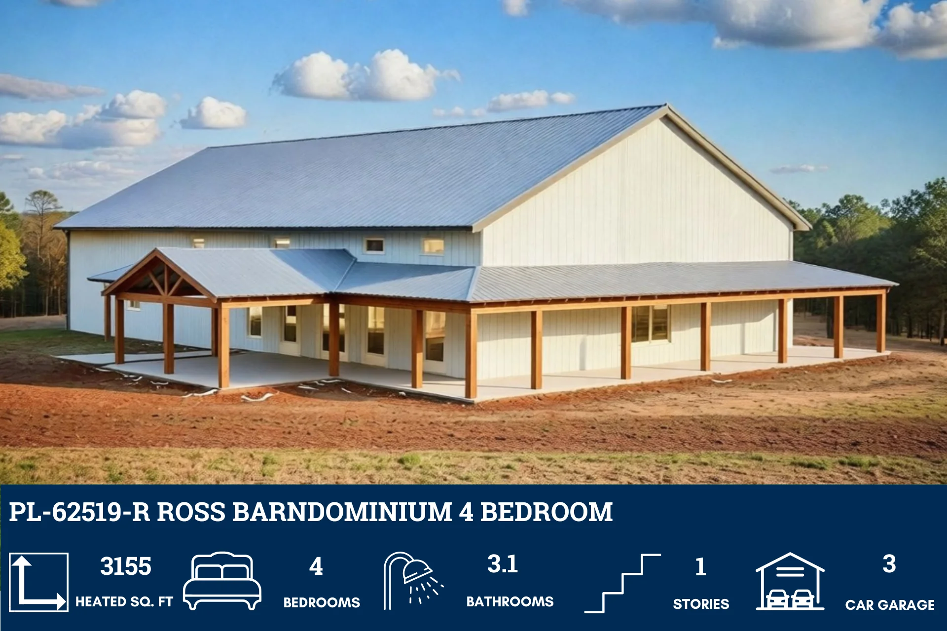 PL-62519-R Ross Barndominium House Plan - Image 3