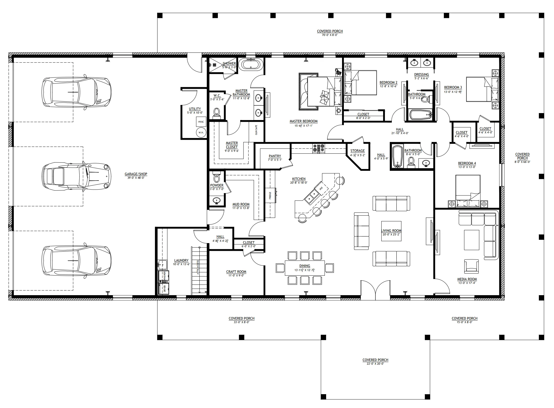 PL-62519-R Ross Barndominium House Plan - Image 9