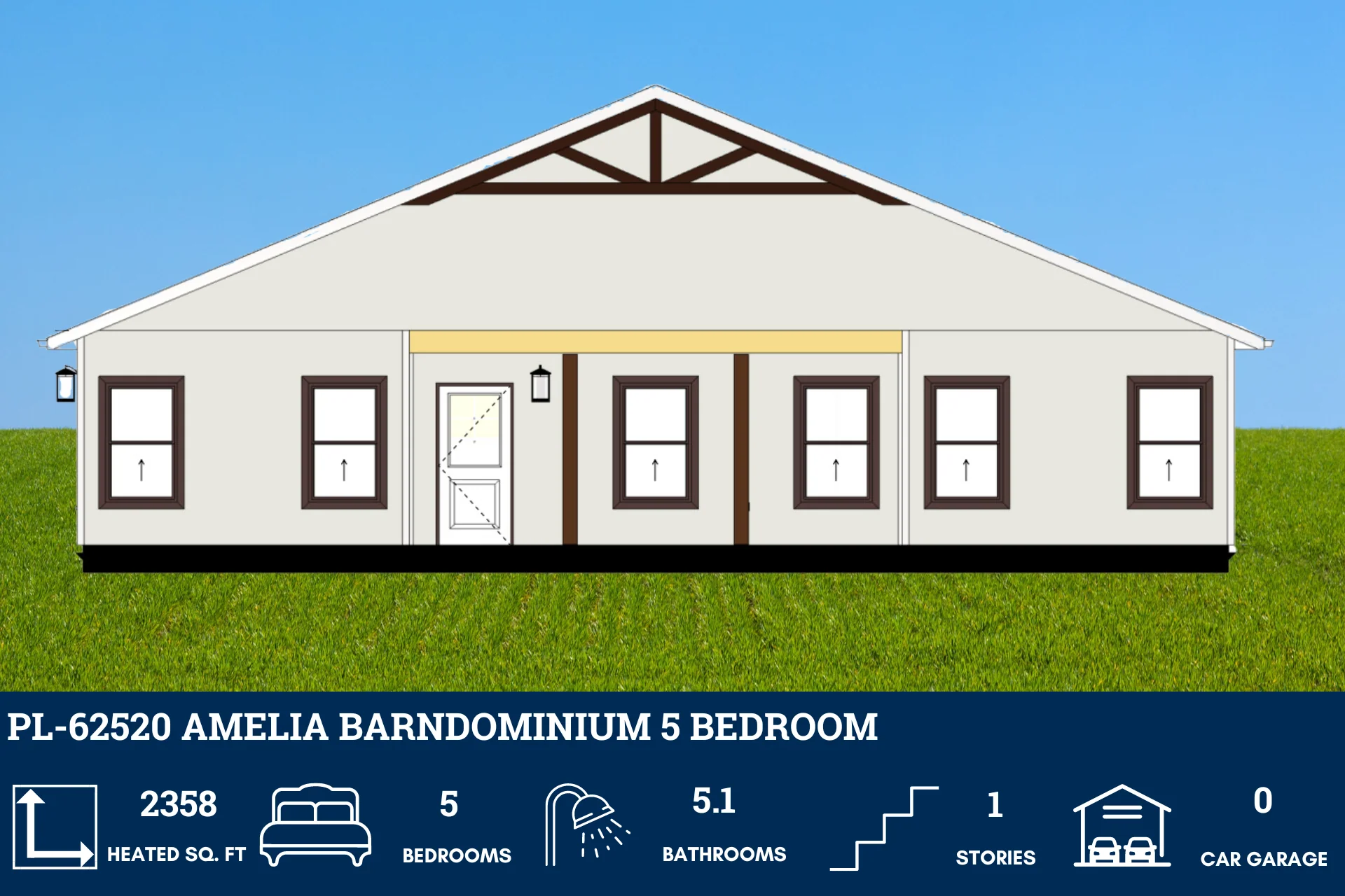 PL-62520 Amelia Barndominium House Plan - Image 7