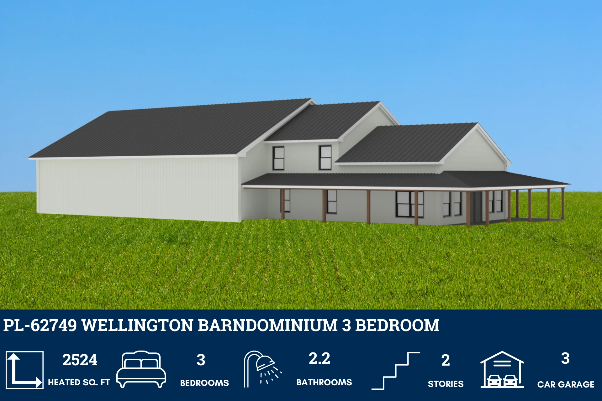 PL-62749 Wellington Barndominium House Plan - Image 3
