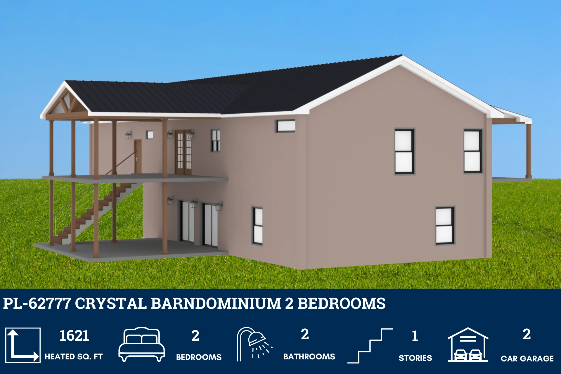 PL-62777 Crystal Barndominium House Plan - Image 4
