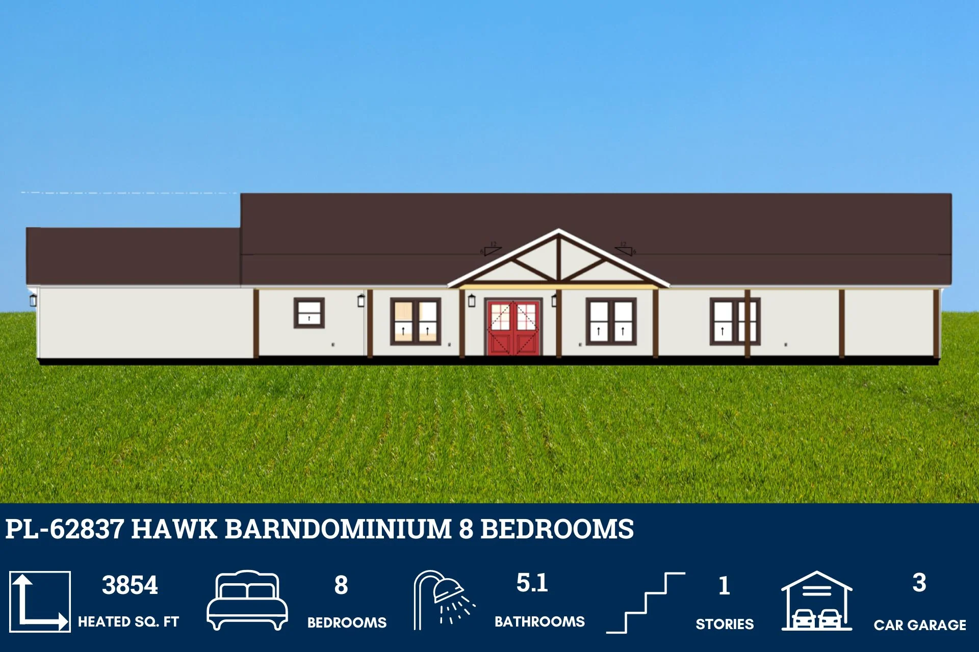 PL-62837 Hawk Barndominium House Plan - Image 5