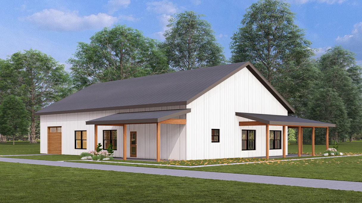 PL-62838 Floyd Barndominium House Plan - Image 3