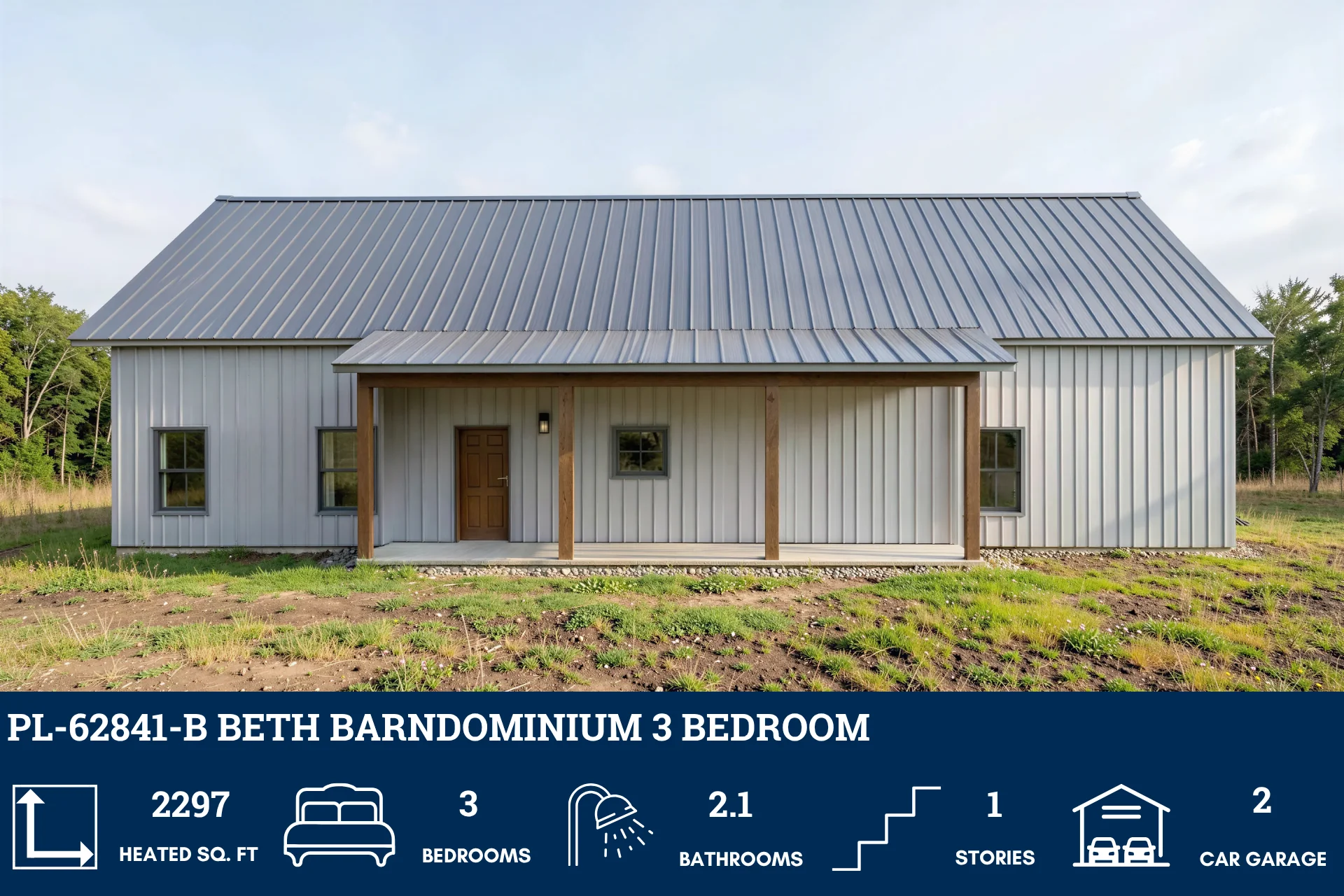 PL-62841-B Beth Barndominium House Plan - Image 3