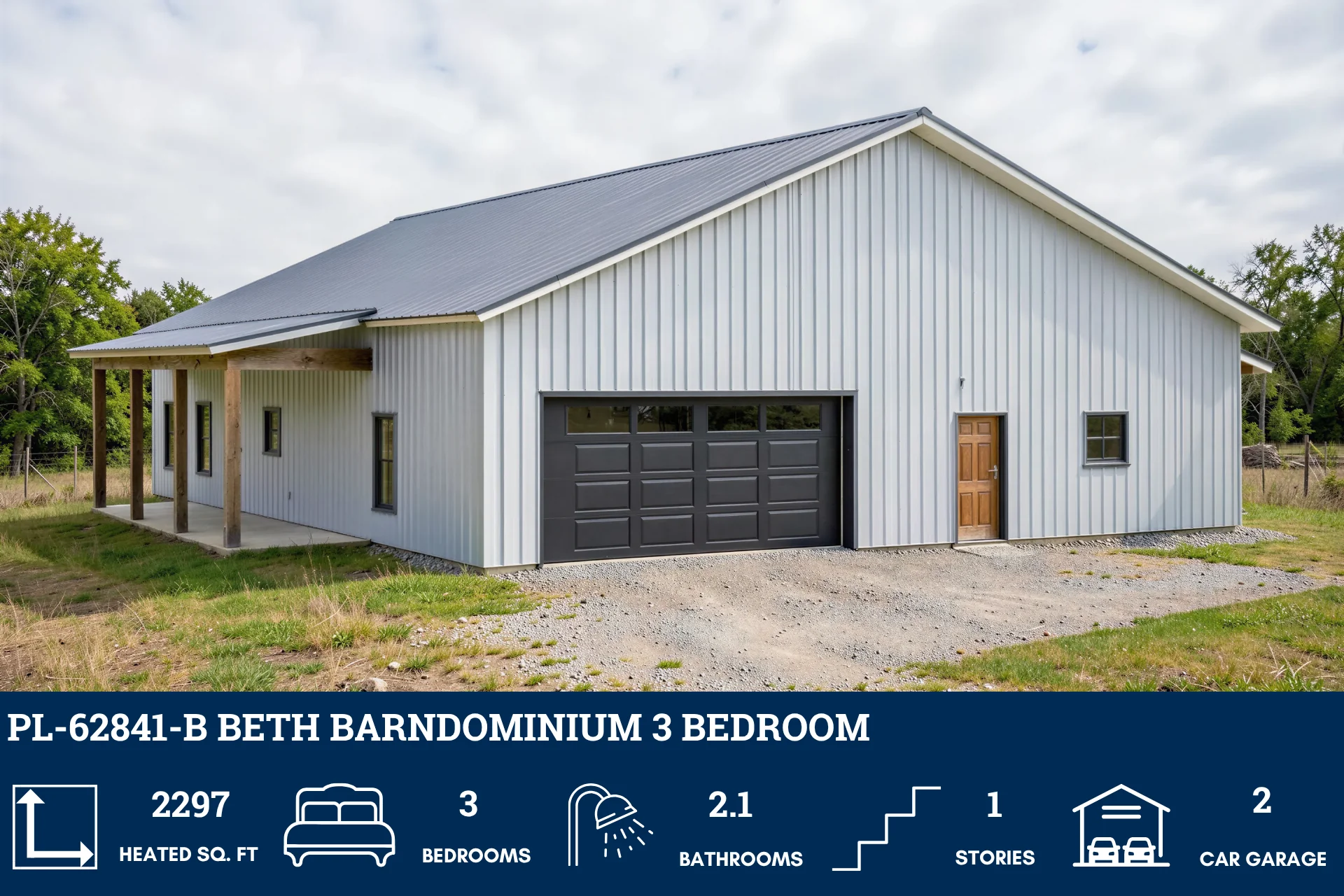 PL-62841-B Beth Barndominium House Plan - Image 4