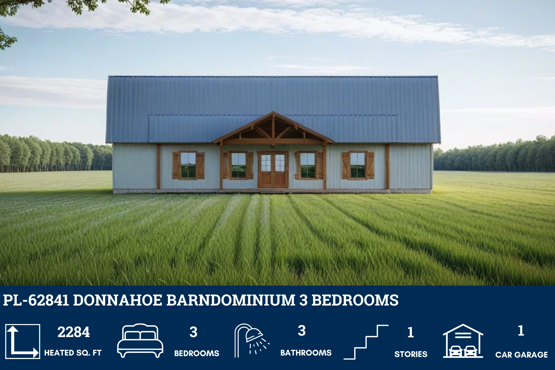 PL-62841 Donnahoe Barndominium House Plan - Image 8