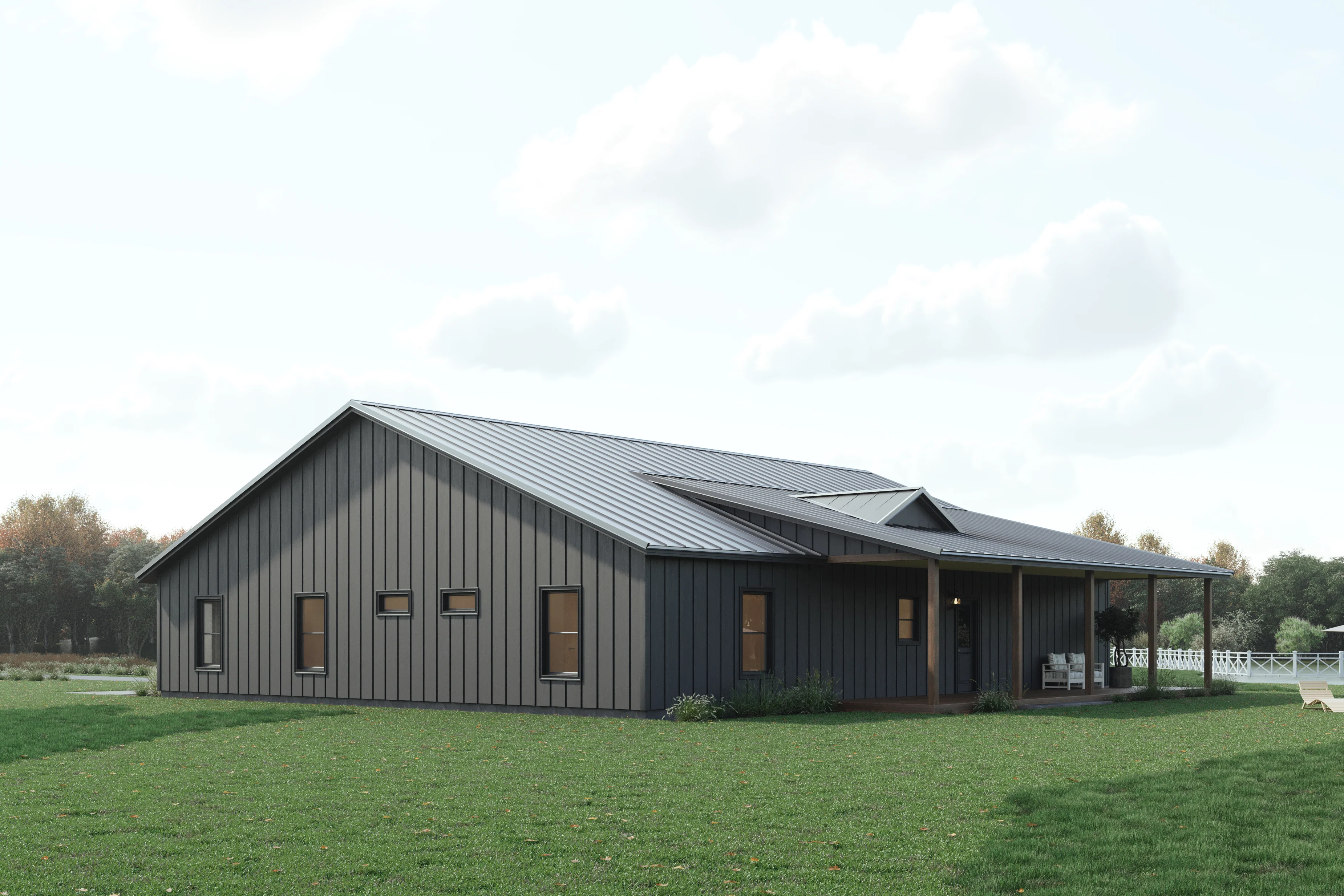 PL-62842 Long Barndominium House Plan - Image 4