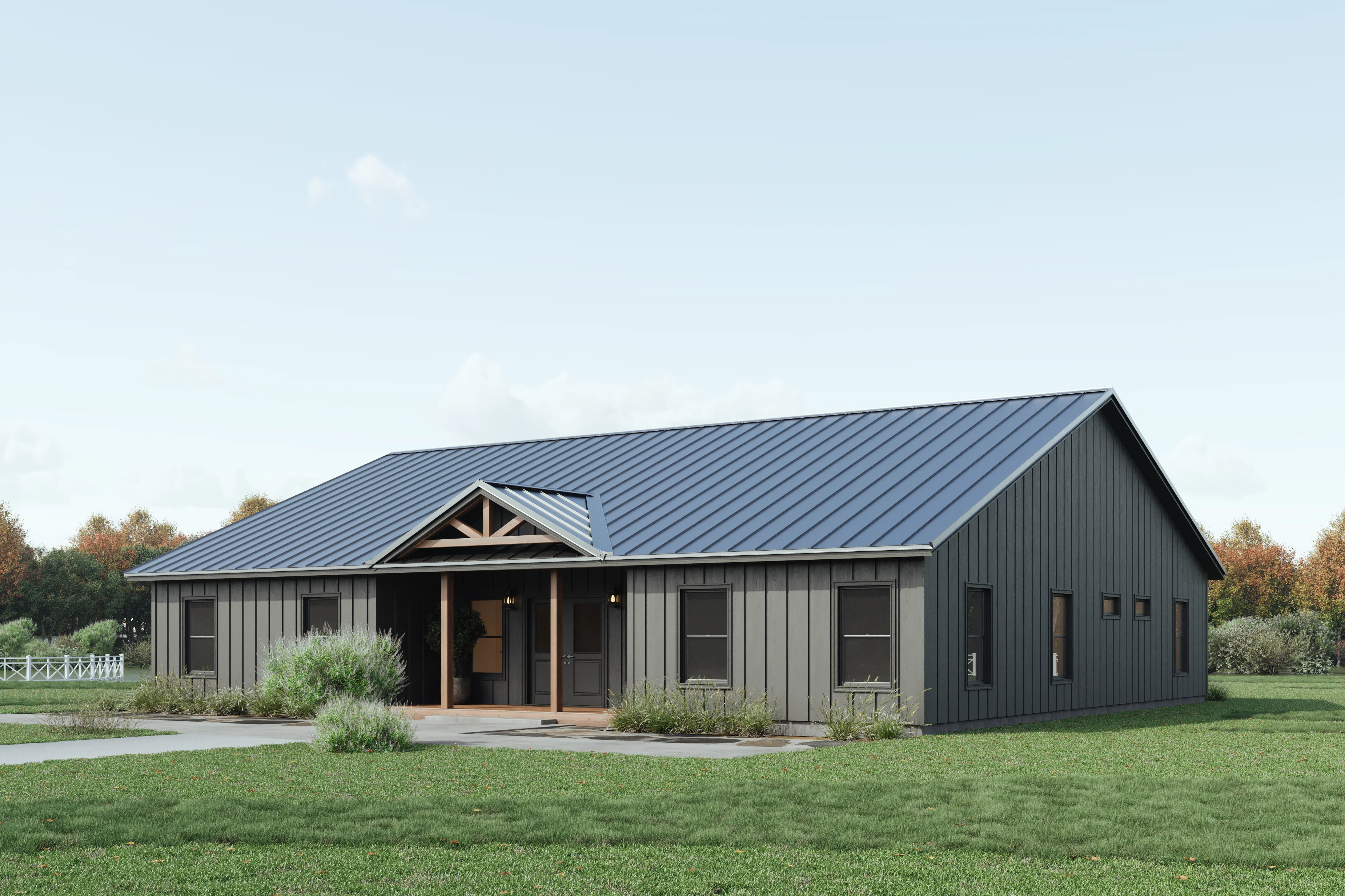 PL-62842 Long Barndominium House Plan - Image 5