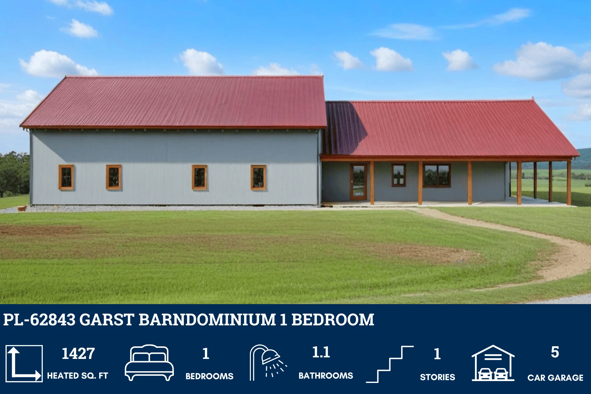PL-62843 Garst Barndominium House Plan - Image 4