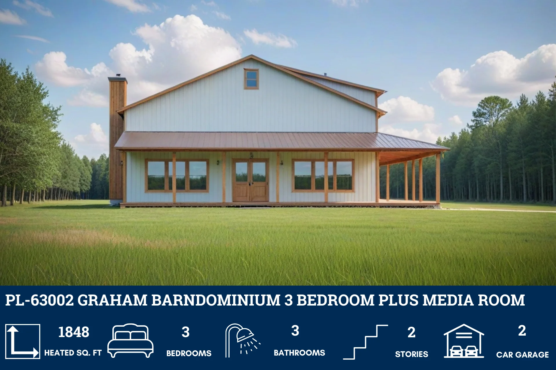 PL-63002 Graham Barndominium House Plan - Image 3