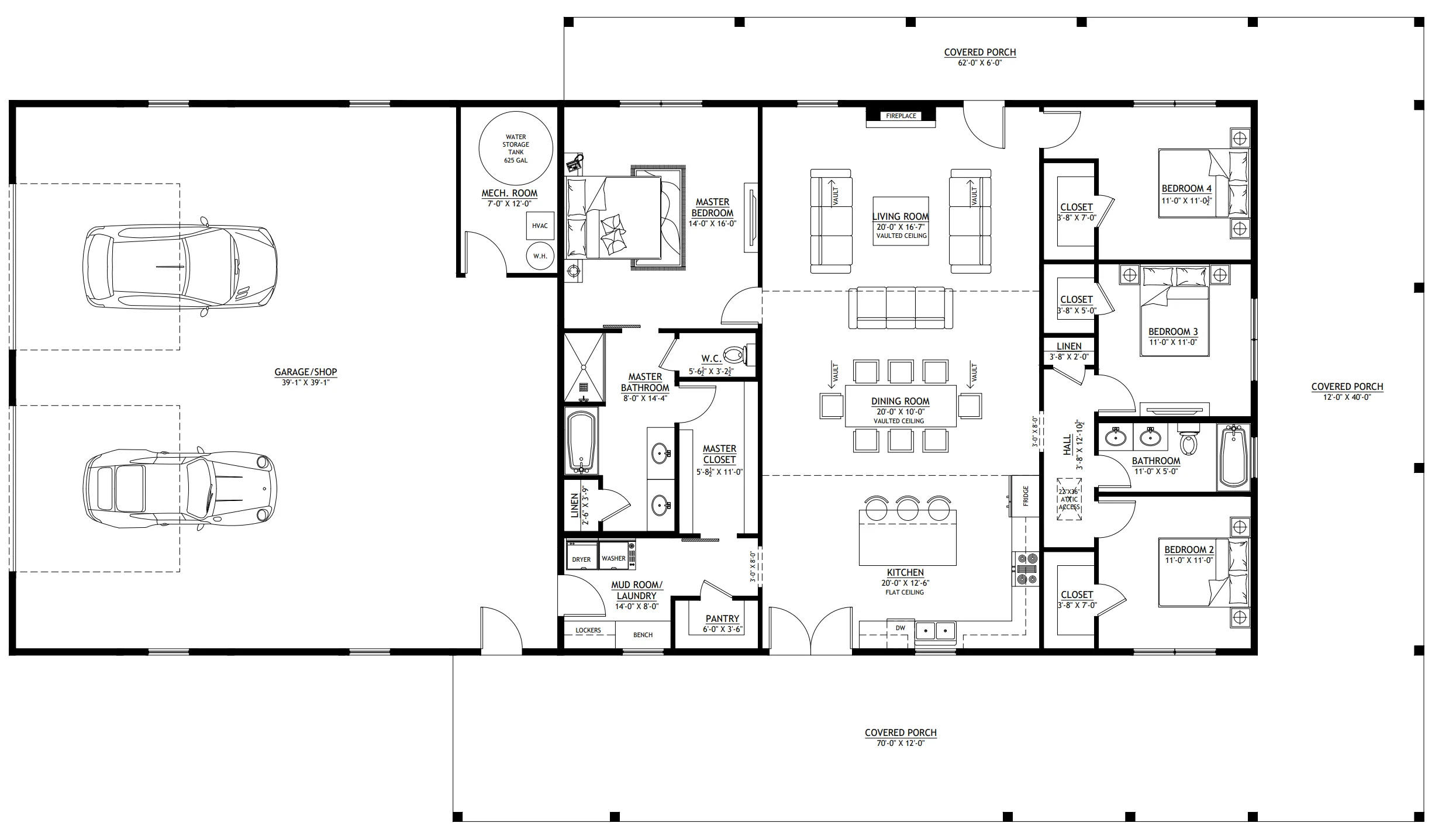 PL-63301 Windermere Barndominium House Plan - Image 13